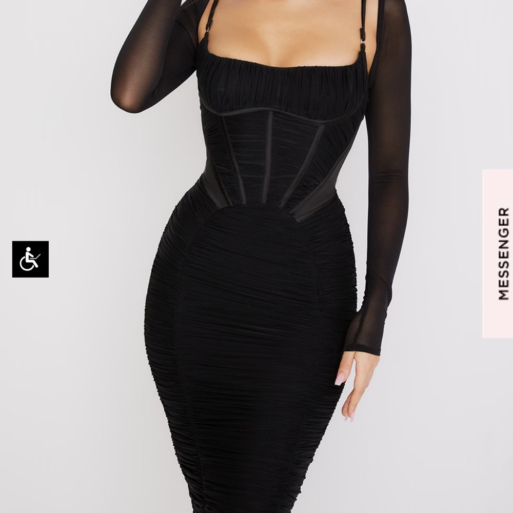 House of CB Black Long Sleeve Dress
